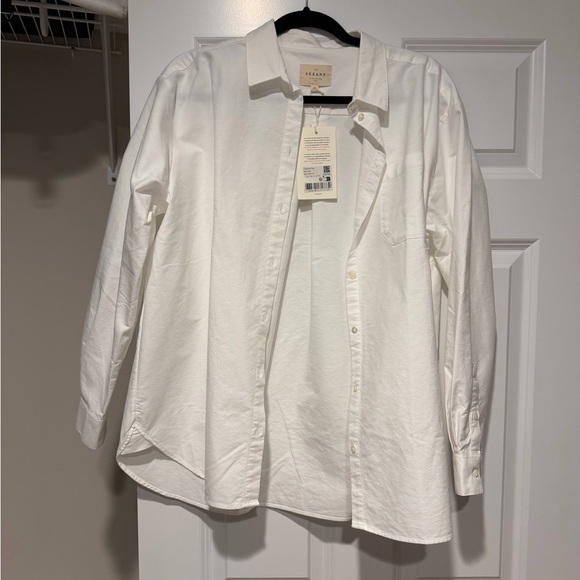 Sezane Max Shirt in Casual White - Picture 2 of 3